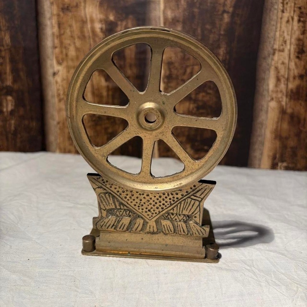 Vintage bass wheel bookend